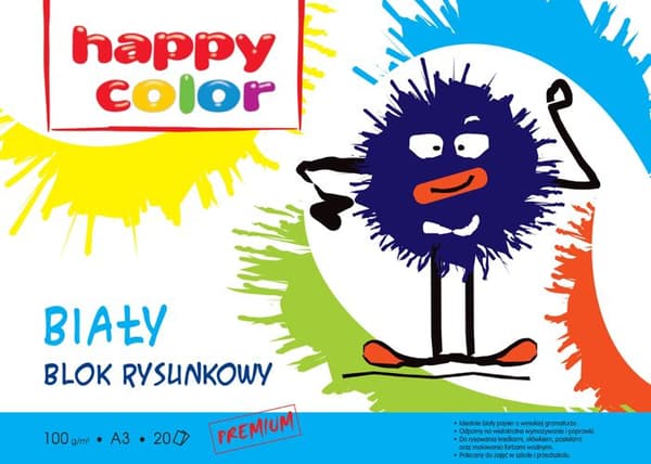 Tegningblock A3 vit 20 ark Happy Color 100 g/m²