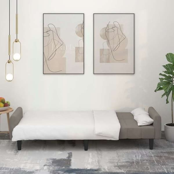 vidaXL 2-sits bäddsoffa ljusgrå sammet 375774