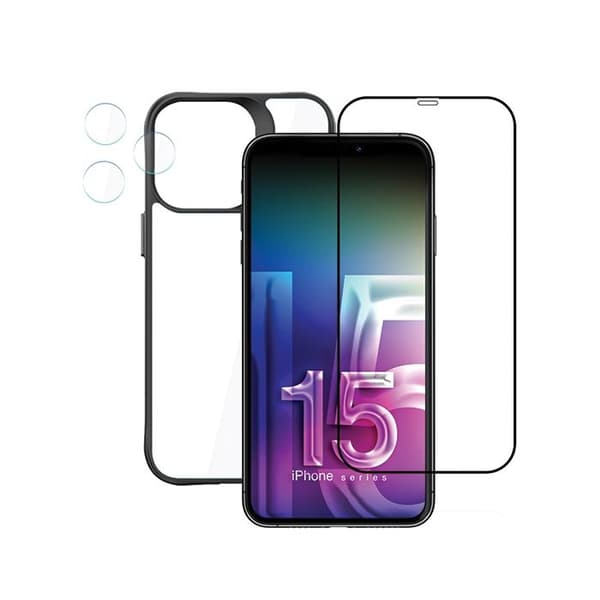 Skyddstillbehörsset - 3MK - iPhone 15 Pro Max - 4 i 1 - Fullständigt skydd - Paket