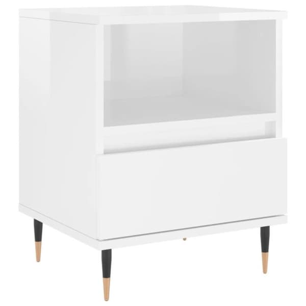 vidaXL Sängbord 2 st Blankvit 40x35x50 cm 830609