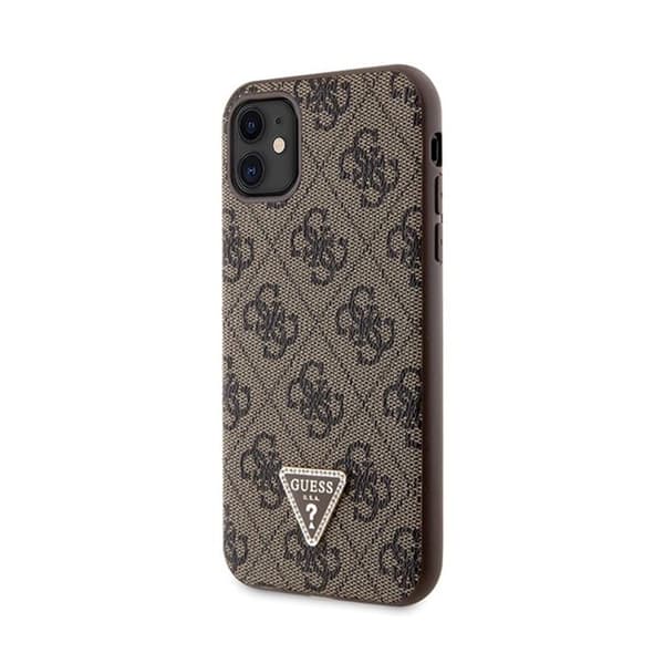 Mobilskal - Guess - iPhone 11 - Brun - Metallogotyp - Hård