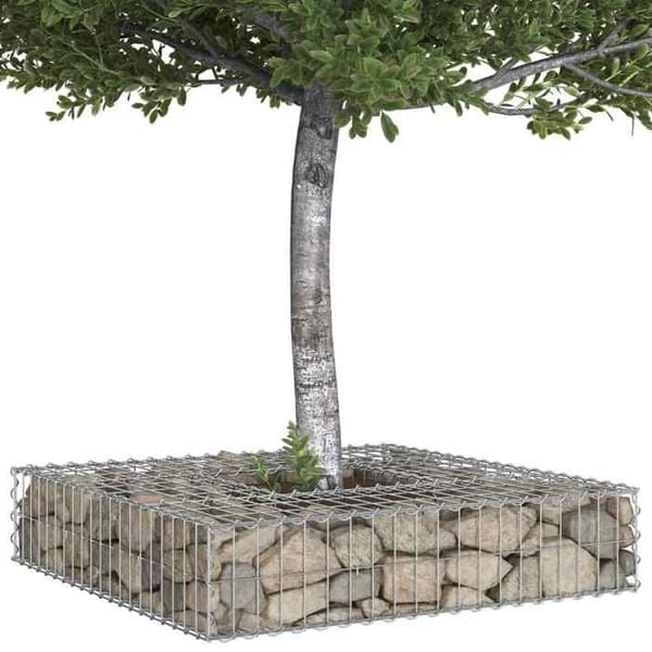 vidaXL Hög säng gabion Silver 42033316