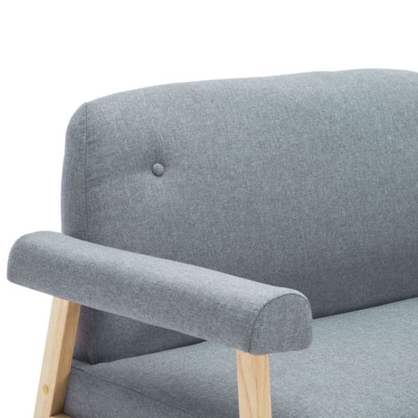 vidaXL 2-sits soffa Tyg Ljusgrå