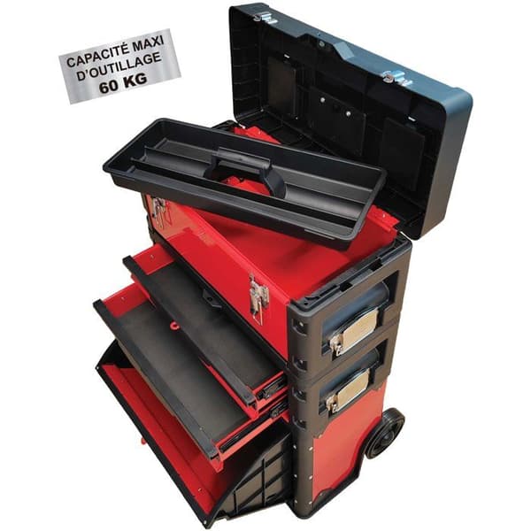 Vagn för verktyg - DEFPRO - 3 stapelbara moduler - 60 kg