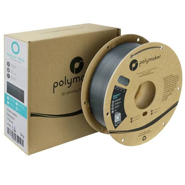 Filament PETG - POLYMAKER - PolyLite PB01056 - Mörkgrå - 1.75 mm - 1000 g