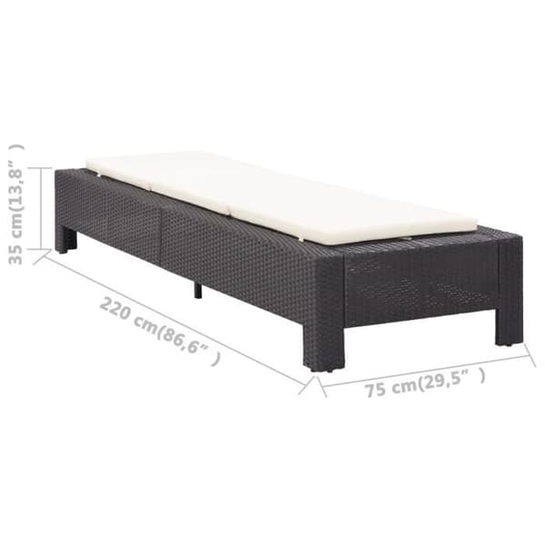 vidaXL Bouncer med Cushion Black Poly Rattan