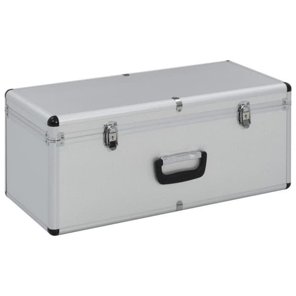 vidaXL Förvaringsboxar 2 st Silver Aluminium