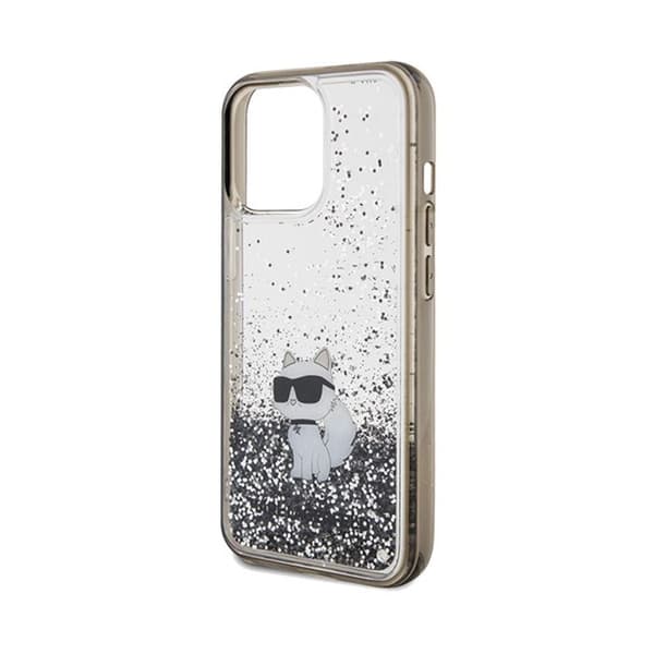 Telefoncase - Karl Lagerfeld - Choupette - iPhone 13 Pro - Transparent - Flytande glitter