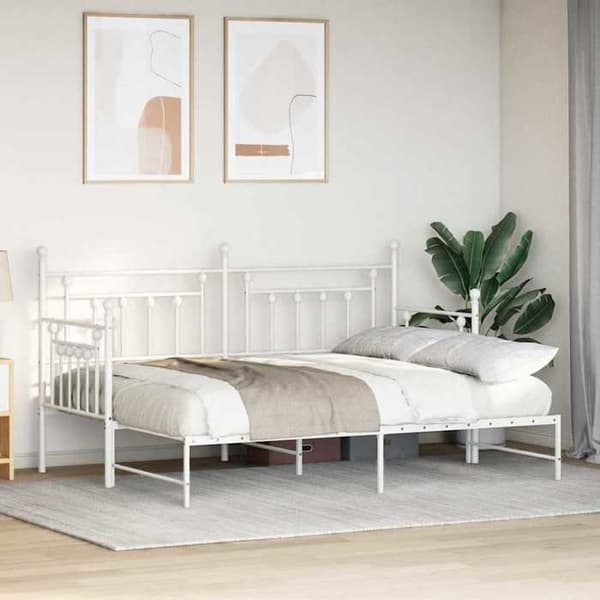 vidaXL Dagbädd Ram Vit 75 x 190 cm Stål 42002677