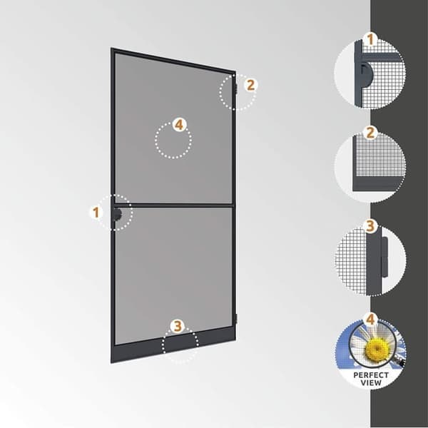Dörrmyggnät - WINDHAGER - Expert - 100 x 210 cm - Aluminium - Grå
