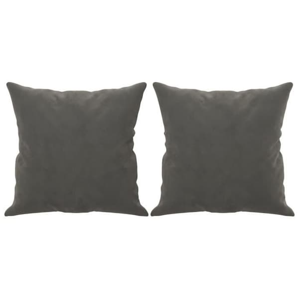 vidaXL Prydnadskuddar 2 st Mörkgrå 40x40 cm Sammet 349486