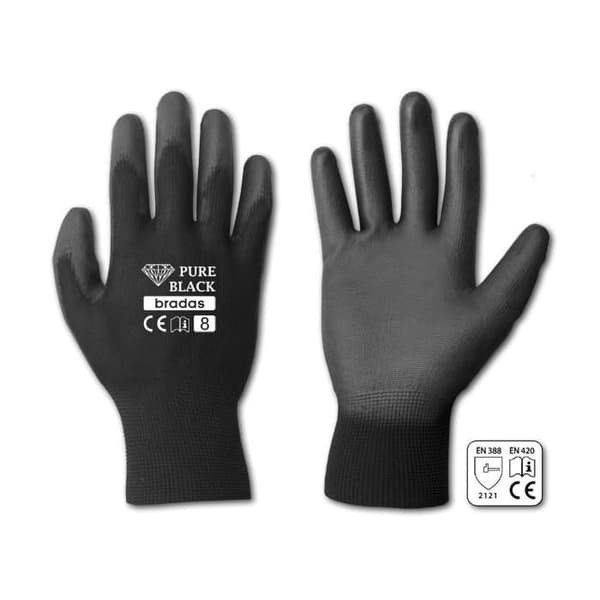 ARBETSHANDSKE PURE BLACK STORLEK 9/BS