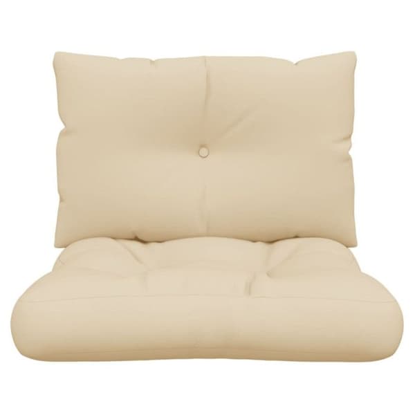 vidaXL Palettkuddar set om 2 beige tyg 360837
