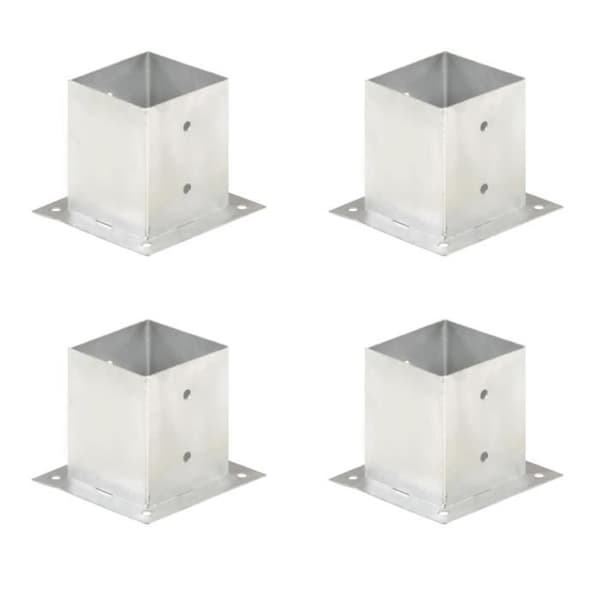 vidaXL Stolpeankare 4 st Galvaniserad Metall 121 mm
