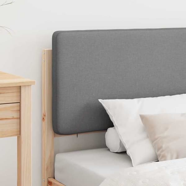 vidaXL Sängram med vadderad huvudgavel Ljusgrå 90 x 200 cm, Sovrum, Rektangulär, Modern möbel 877934