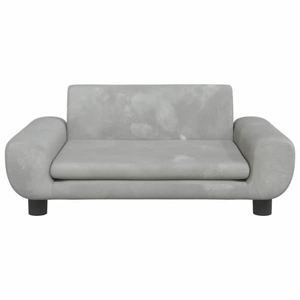 vidaXL Barnsoffa Ljusgrå 70x45x33 cm Sammet, Minisoffa, Minisoffa Stol, Mini Barnsoffa, Soffa 3196387