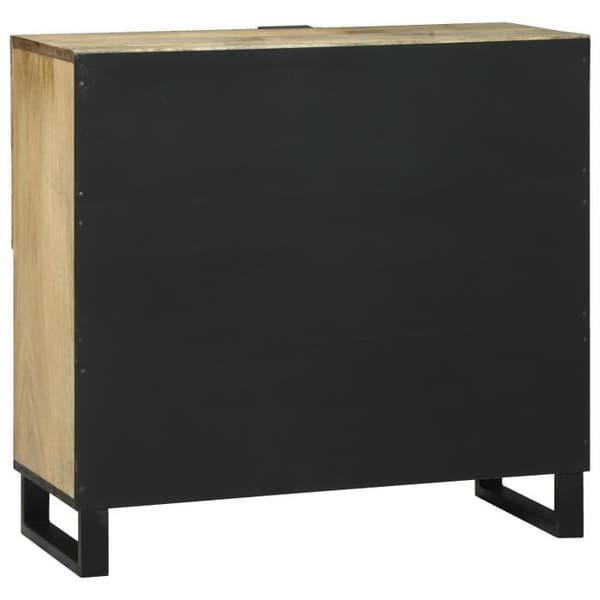 Buffé bas - 80x33.5x75 cm - Massivt mangoträd - 2 dörrar - Nutida stil