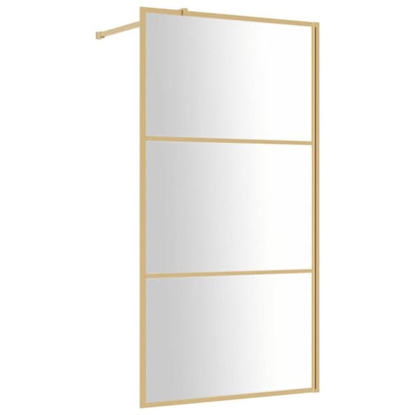 Duschvägg med transparent guld ESG-glas 100x195 cm