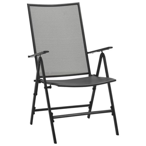 vidaXL Folding Mesh Stolar 4 st Stål Antracit