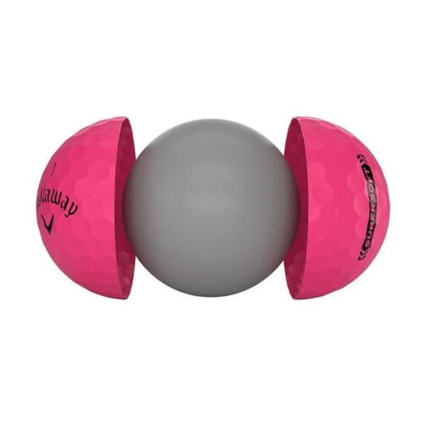 Låda med 12 Callaway Supersoft Rosa Golfbollar Ny
