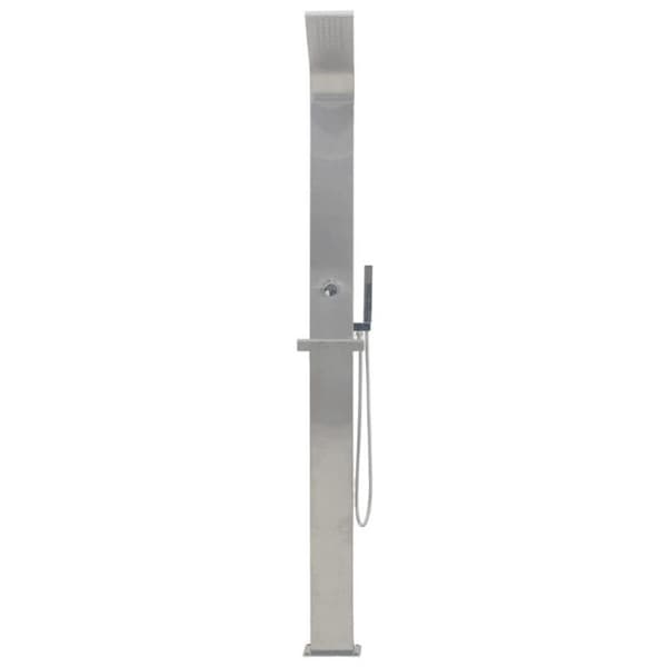 Böjd utomhusdusch i rostfritt stål - Silver - 15 x 44 x 210 cm