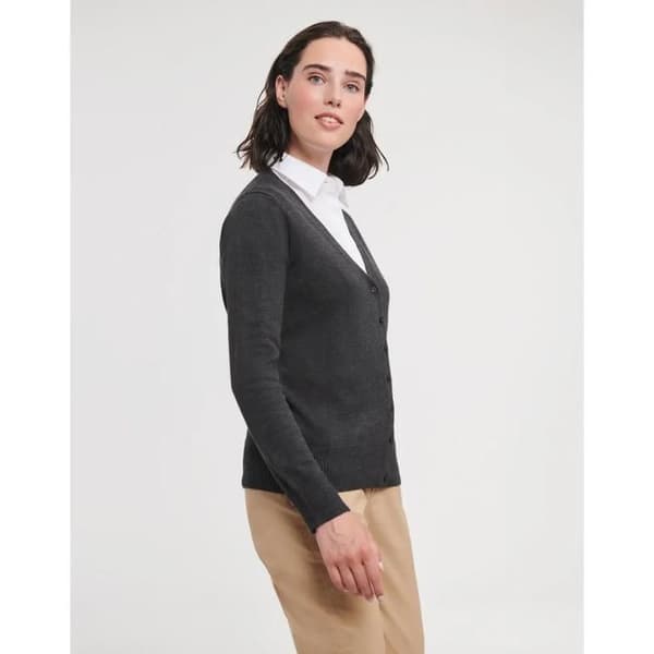 V-ringad stickad cardigan dam Russell Athletic