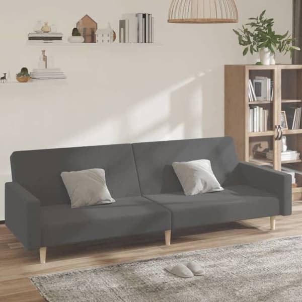 vidaXL 2-sits bäddsoffa ljusgrå tyg 375727