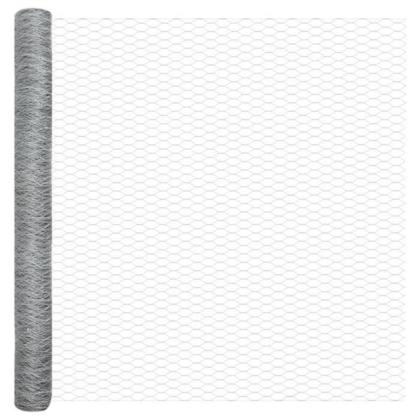 vidaXL Hexagonal stängsel 1.6x25 m i galvaniserat stål 42005699