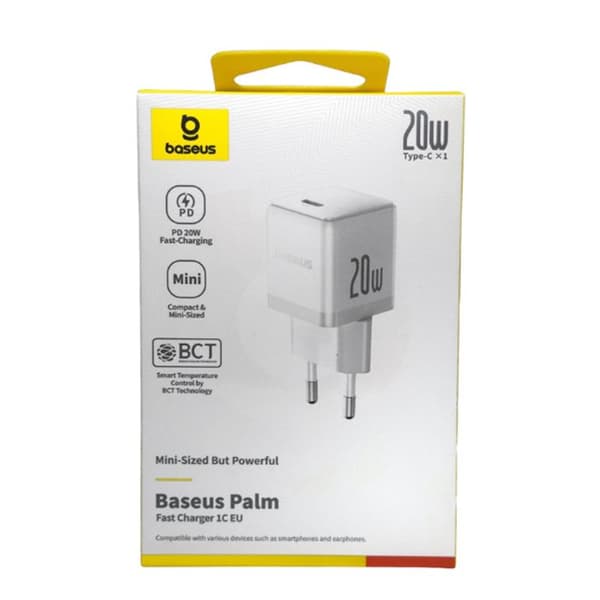 Laddare - BASEUS - Palm - 20W - Typ-C - Snabbladdning - Månvit
