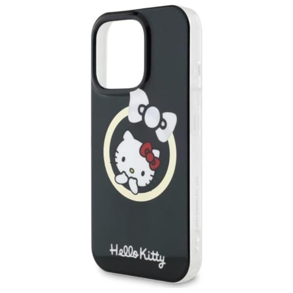 Mobilskal - HELLO KITTY - iPhone 16 Pro - Svart - MagSafe - IML Rolig Båge