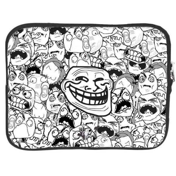 PIXIE CREW tabletthölje troll-design svart/vit