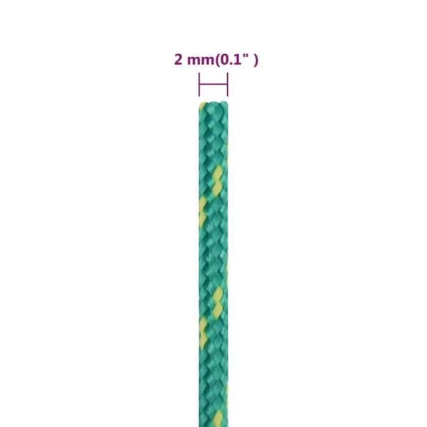 vidaXL Båtrep Grön 2 mm 500 m Polypropen 152692
