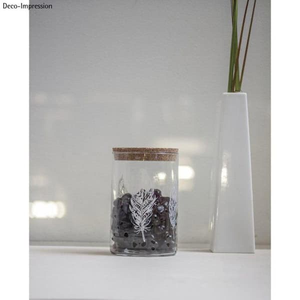 Glasbehållare med korklock 9,5cm, höjd: 16,5cm