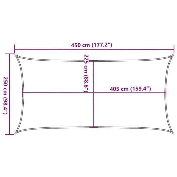 vidaXL Skuggväv 160 g/m² rektangulär ljusgrå 2,5x4,5m PEHD 4001982