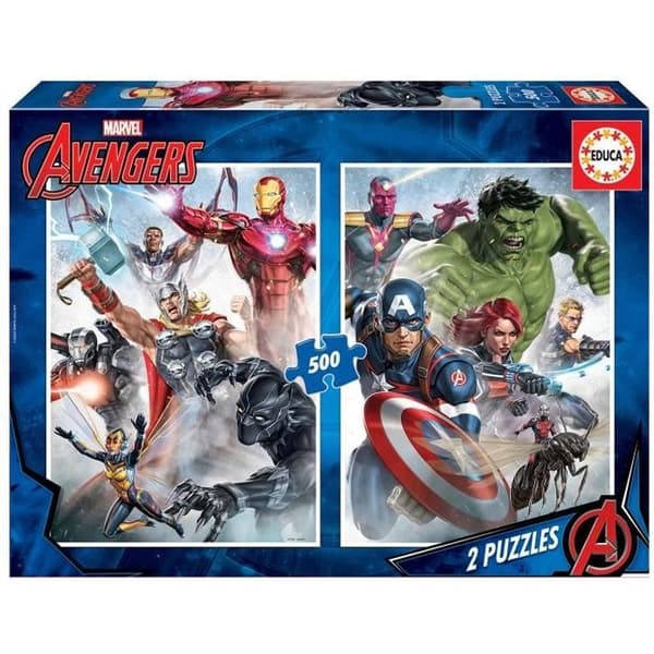 Pussel - EDUCA - 2X500 MARVEL MANIA - Avengers - Vuxen - Tecknade serier och serier