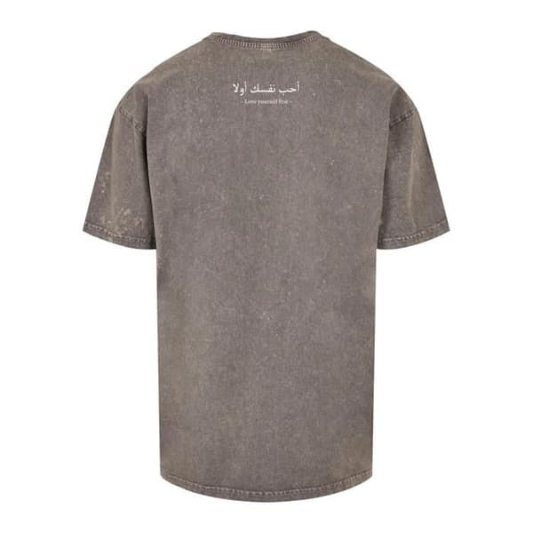 T-shirt blekt Merchcode Love Yourself First Acid Oversized