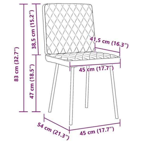 vidaXL Matstolar set om 2 Svart Sammet 4101109