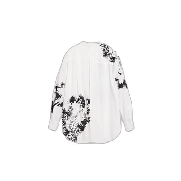Långärmad blus dam Desigual Lacroix - vit/svart