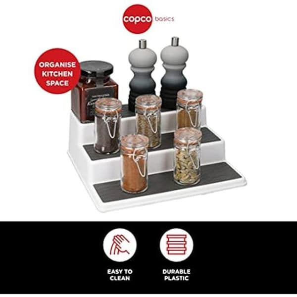 Köksregalsystem - KITCHENCRAFT - Copco Basics - 3 nivåer - Halkfri - 26 x 23 x 8.5 cm
