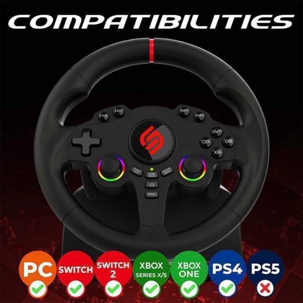Volant gaming - SUBSONIC - Dubbel joystick LED - PS4 PC Switch Switch 2 Xbox One Xbox Series