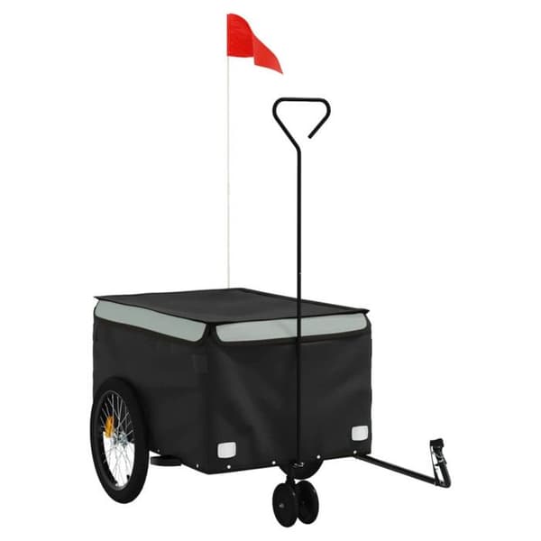Svart och grå cykelkärra 30 kg järn