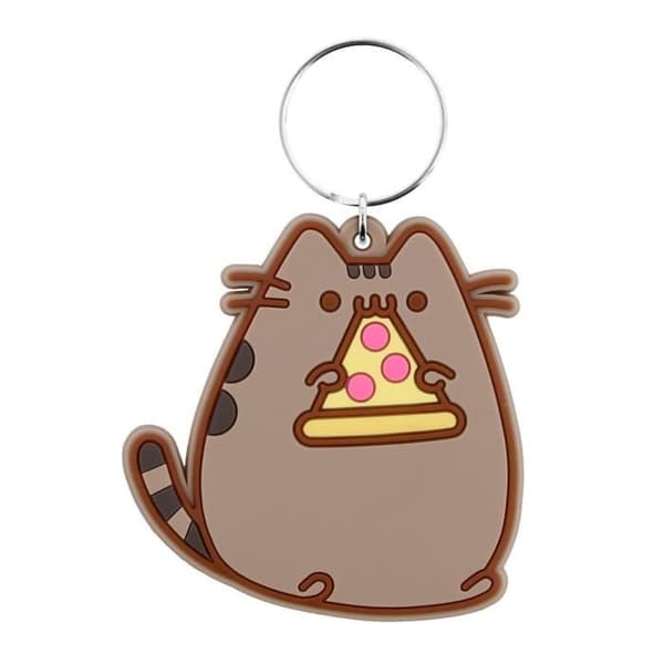 Nyckelring - PUSHEEN - Pizza - Vit - Original - Söt