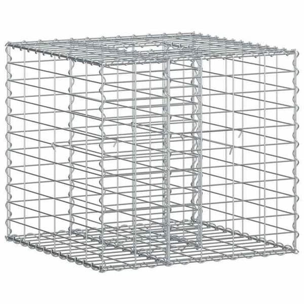 vidaXL Hög säng gabion Silver 42033320