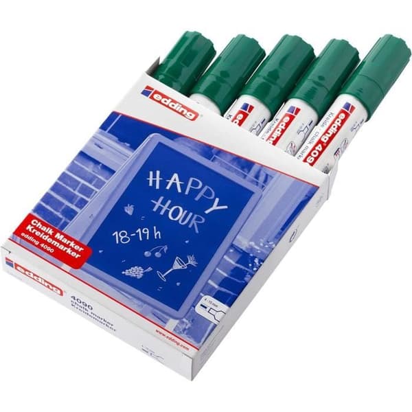 Flytande krita - EDDING - 4090 - 5-pack - Grön - Spets 4-15 mm