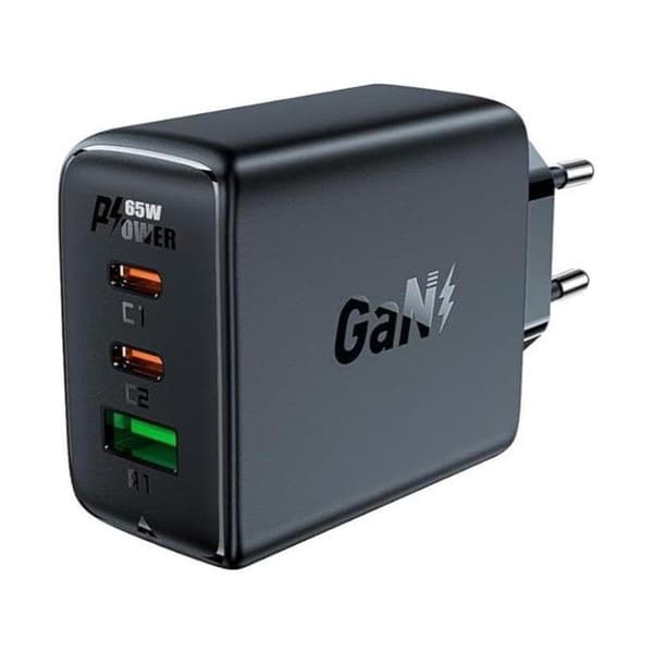Snabbladdare - ACEFAST - A41 - 2xUSB-C - USB-A - 65W - GaN-teknologi