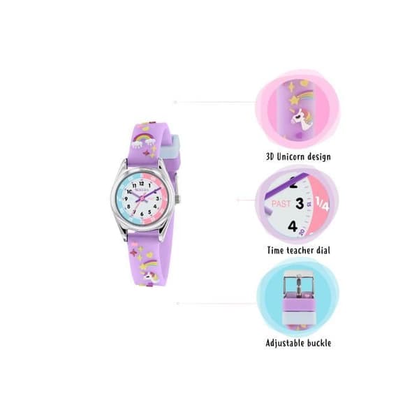 Klocka - TIKKERS - Time Teacher Rainbow - Multikolor - Plastarmband - Analogdisplay