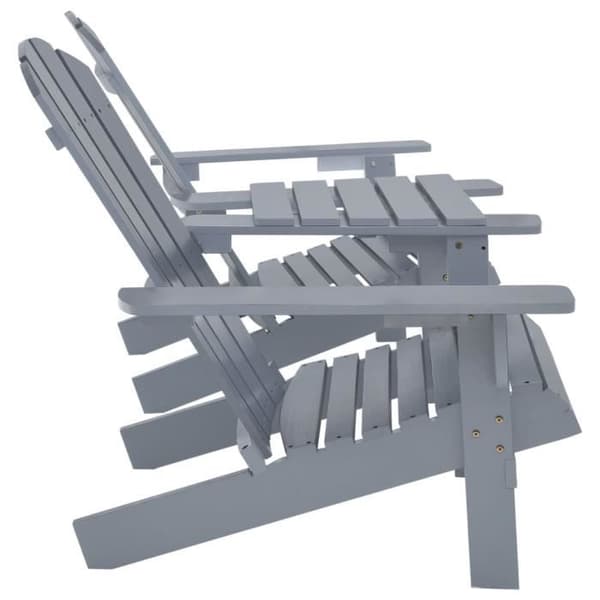 vidaXL Adirondack-stol i massivt granträ Grå