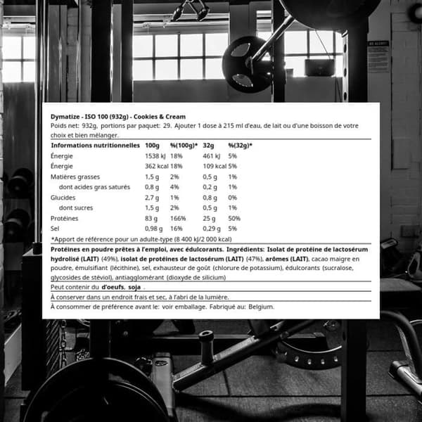 ISO 100 932 g Cookies och grädde Dymatize Protein