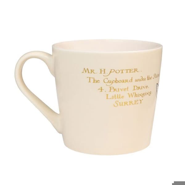 Mugg - ERIK - Harry Potter Hedwig - Keramik - Vit - Cylindrisk