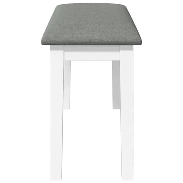 Bänk 90 cm vit massivt gummiträ